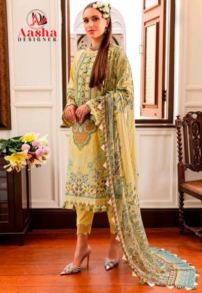 D.NO 1144 BY AASHA DESIGNER COTTON PAKISTANI SALWAR SUIT WHOLESALER IN SURAT